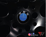 Full Blue Carbon Badge Emblem Overlay FOR BMW Sticker Vinyl 4 Quadrants covered FITS YOUR BMW'S Hood Trunk Rims Steering Wheel