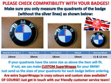 Black & Dark Blue Carbon Badge Emblem Overlay FOR BMW Sticker Vinyl 2 Quadrants covered in each colour FITS YOUR BMW'S Hood Trunk Rims Steering Wheel